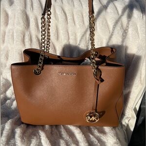 Michael Kors Large Brown Leather Tote